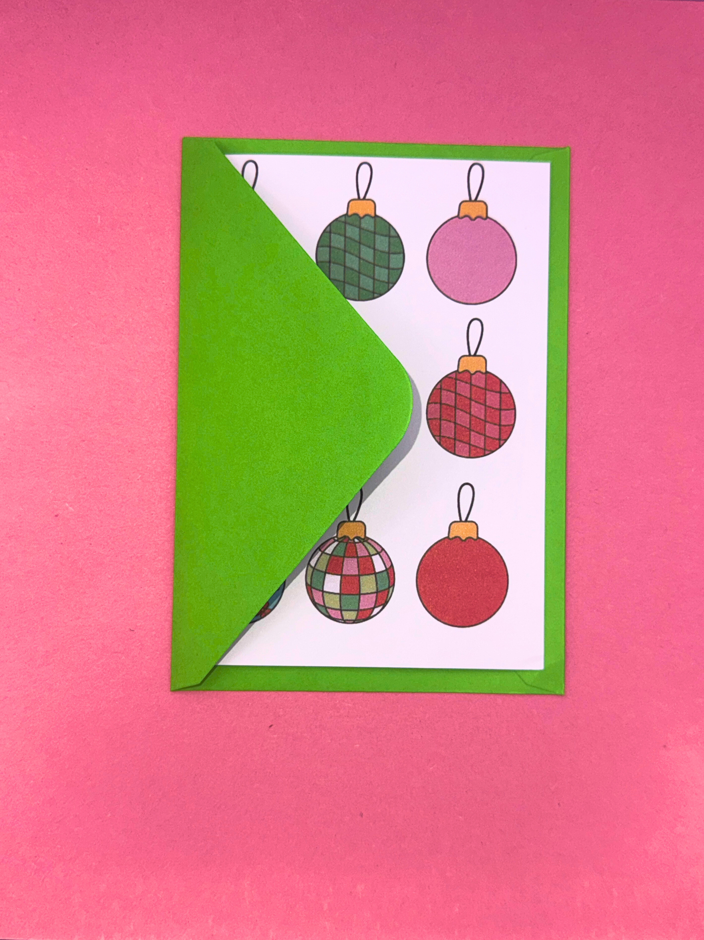 Festive Baubles Christmas Card