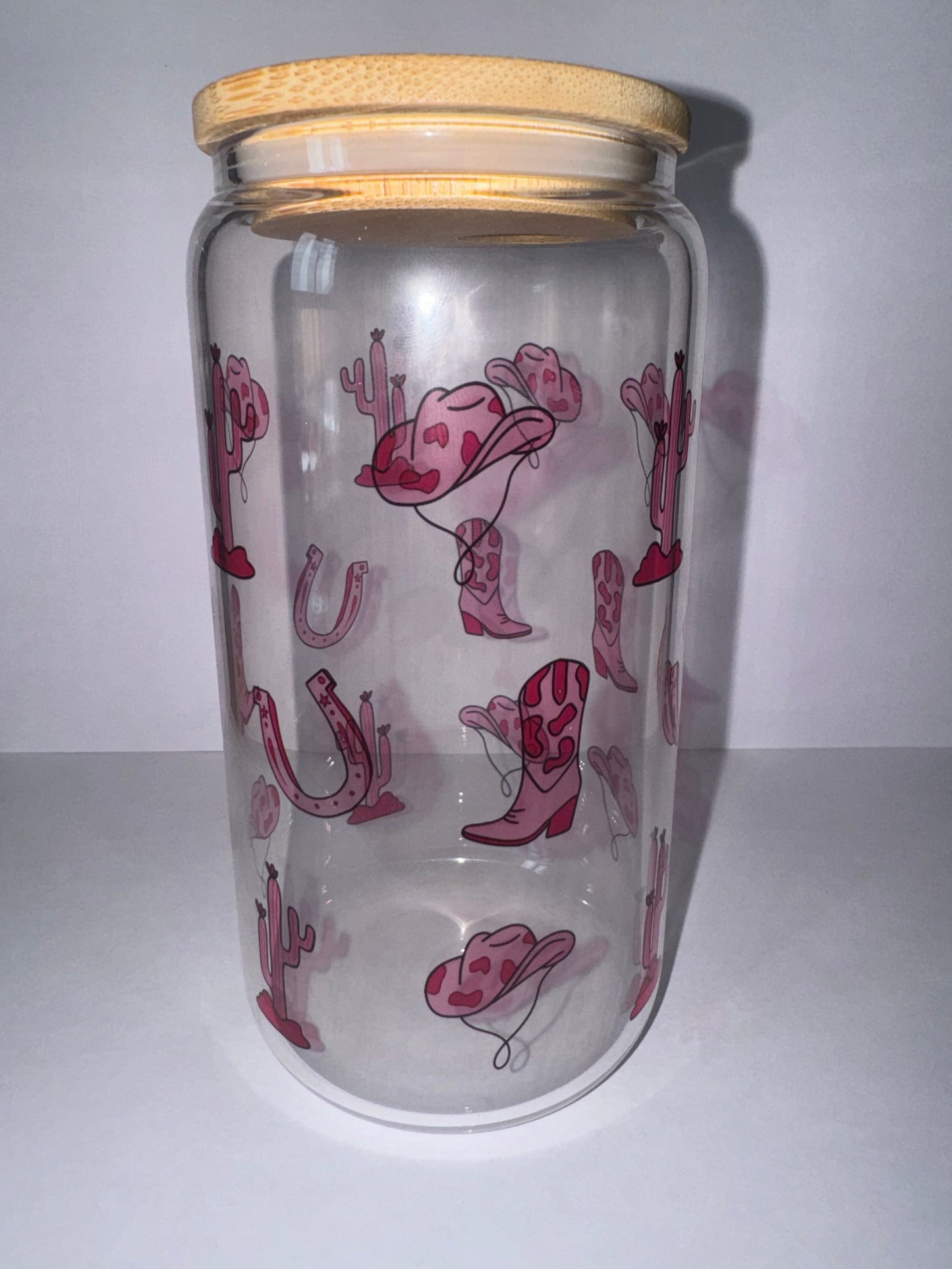 Cowgirl 16oz glass tumbler