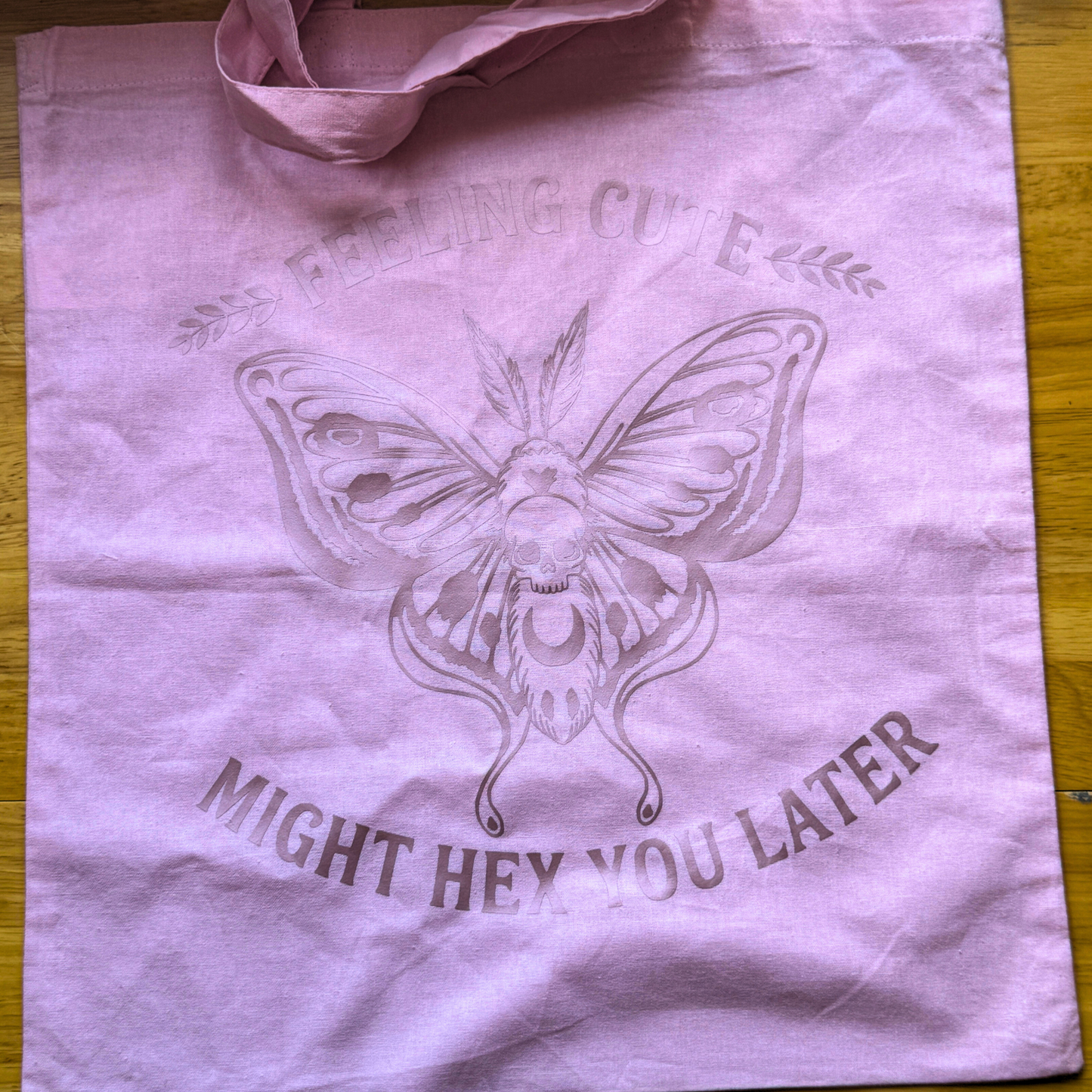 Witchy Moth Tote – “Feeling Cute, Might Hex You Later”