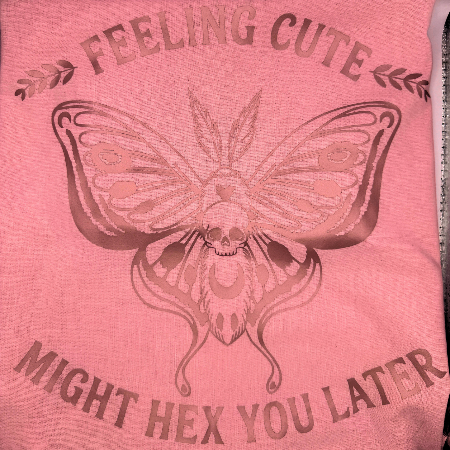 Witchy Moth Tote – “Feeling Cute, Might Hex You Later”