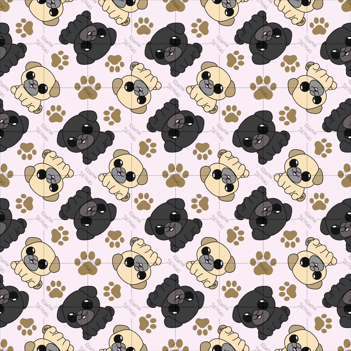 Pug Seamless Pattern (PATTERN ONLY)