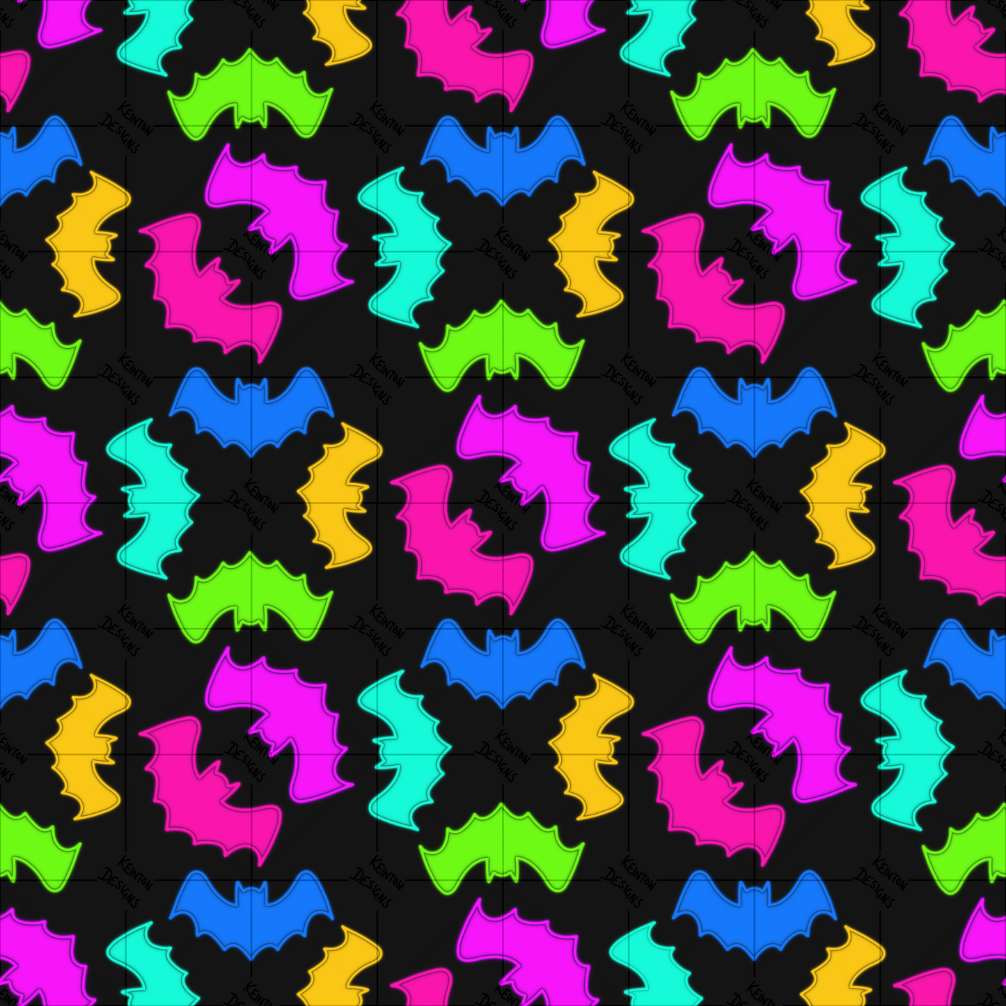 Neon Bats Seamless Pattern (PATTERN ONLY)