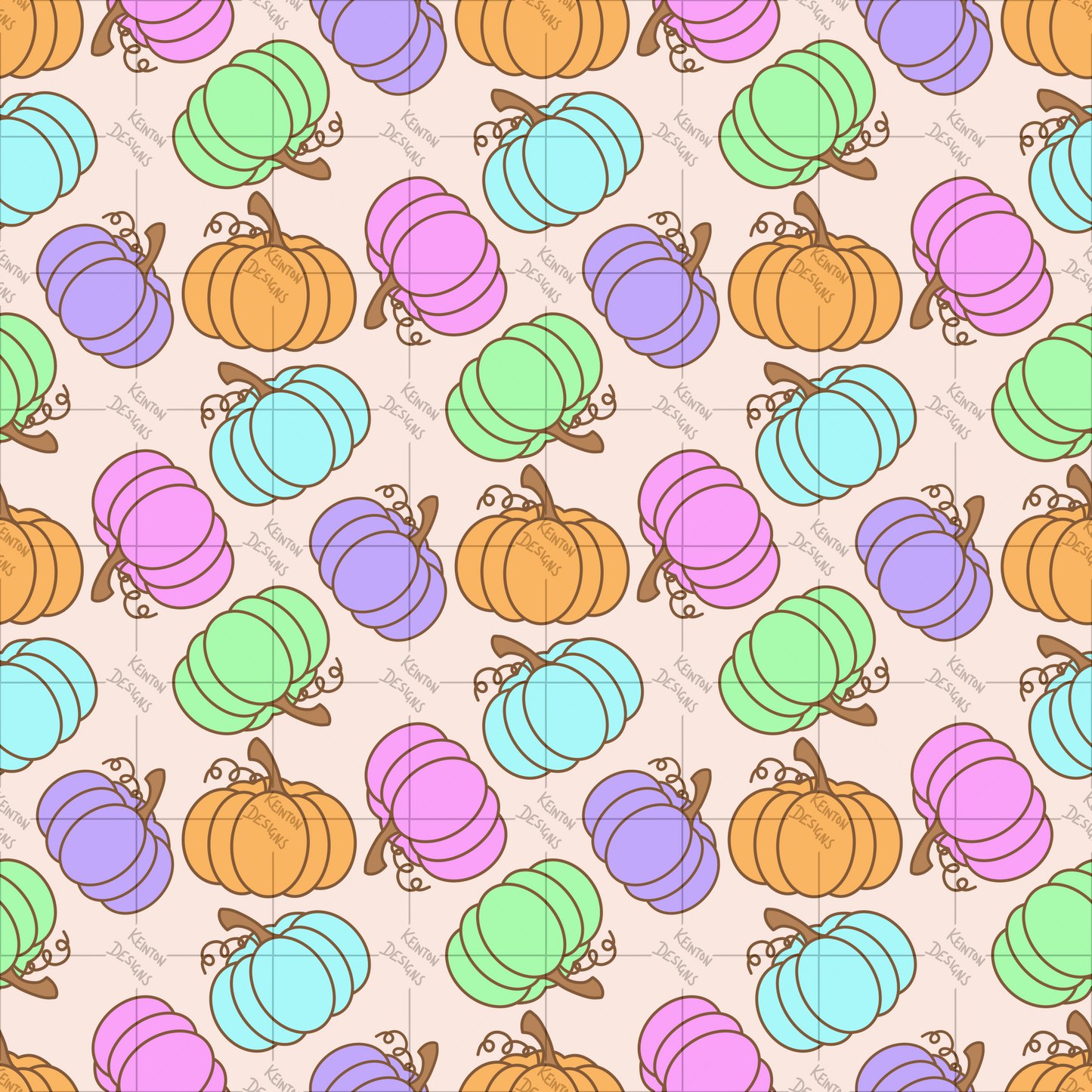Pastel Pumpkins Seamless Pattern (PATTERN ONLY)