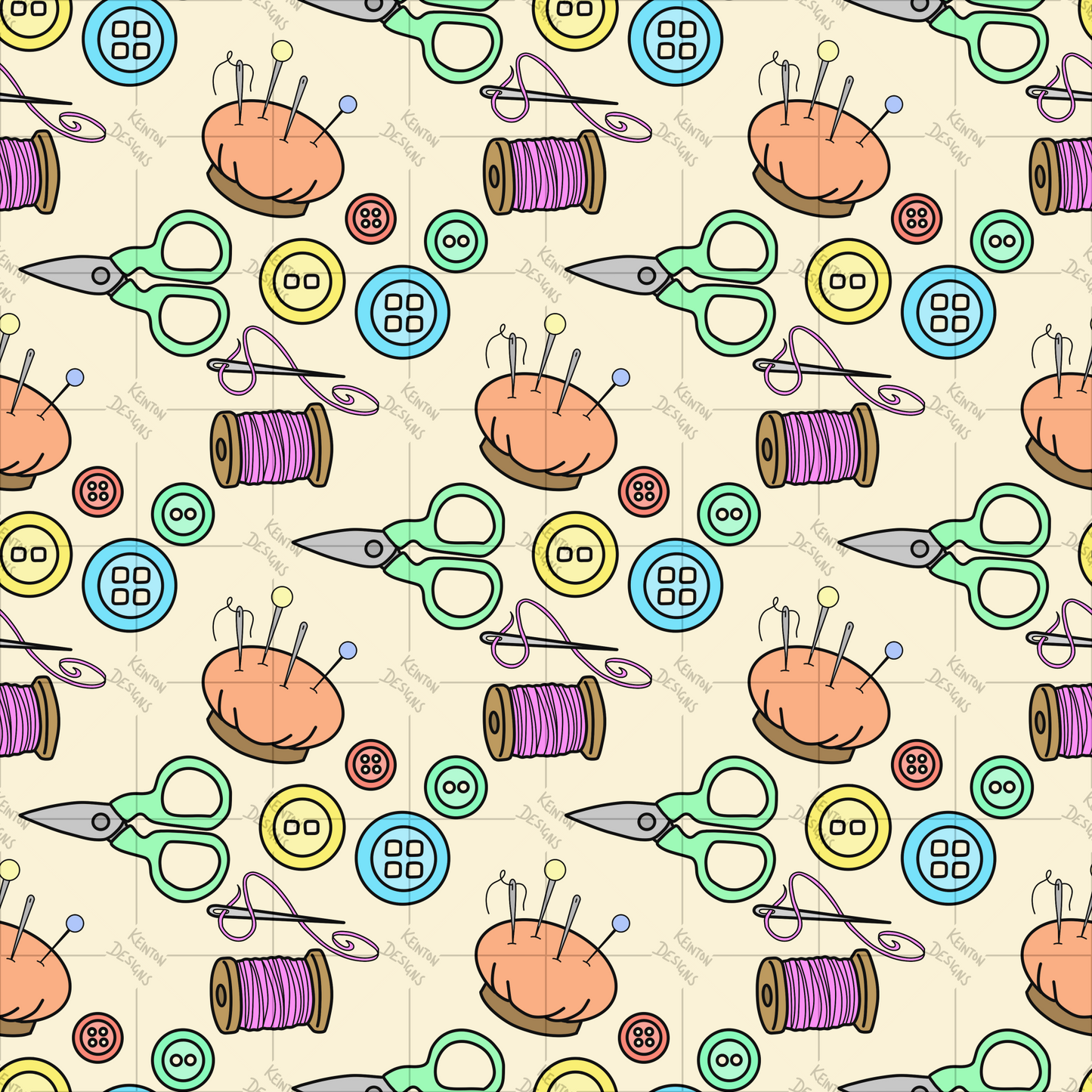 Sewing Essentials Seamless Pattern (PATTERN ONLY)