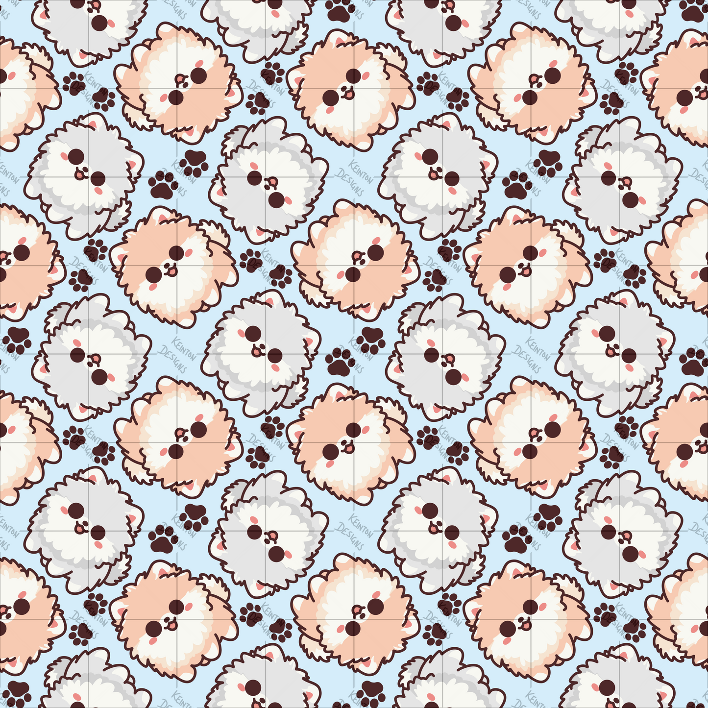 Pomeranian Seamless Pattern (PATTERN ONLY)