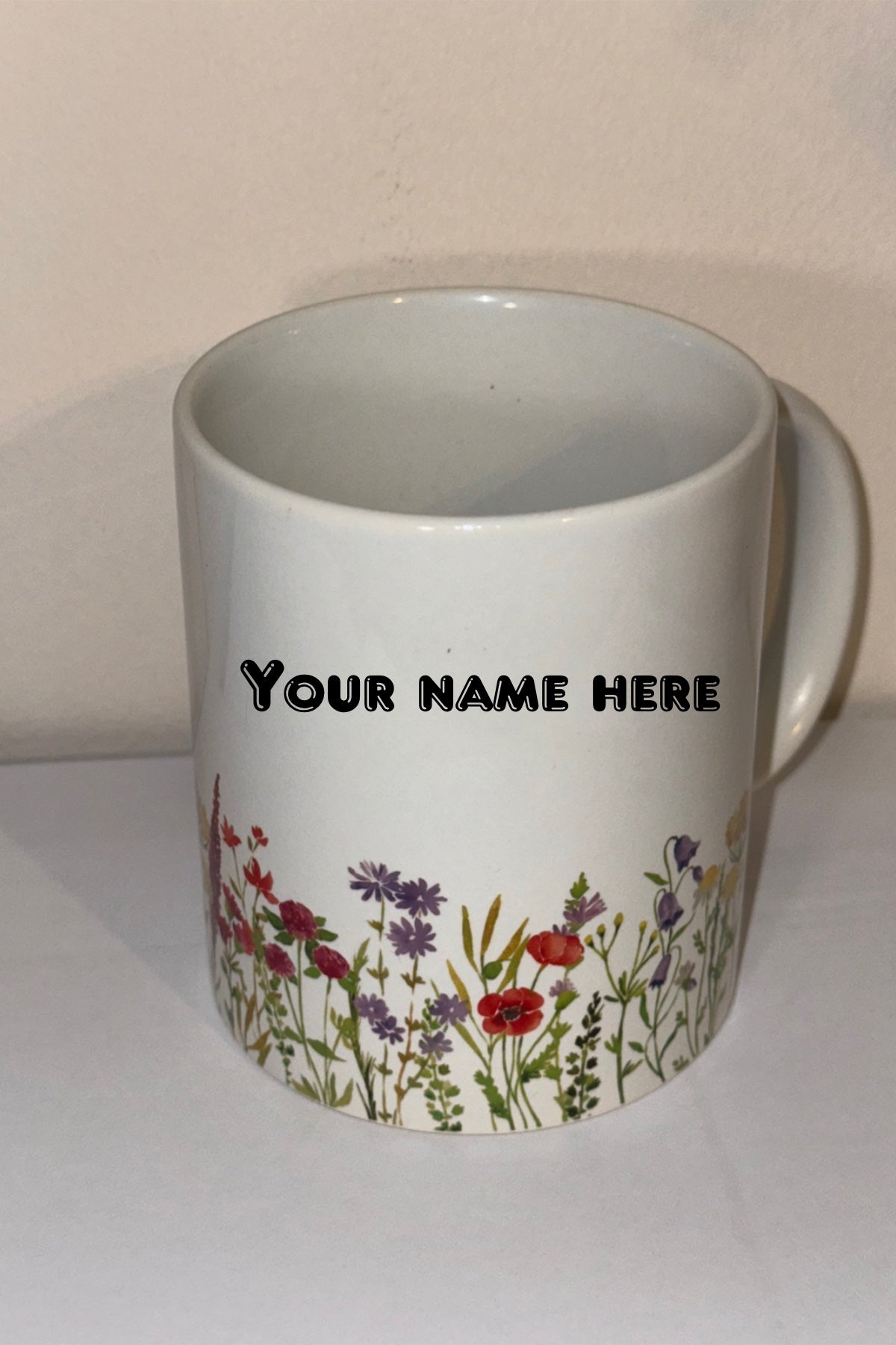 Flower wrap around 11oz mug (can be personalised)