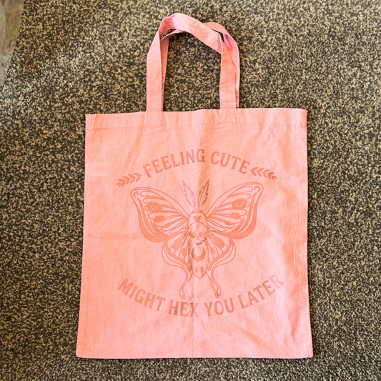 Witchy Moth Tote – “Feeling Cute, Might Hex You Later”