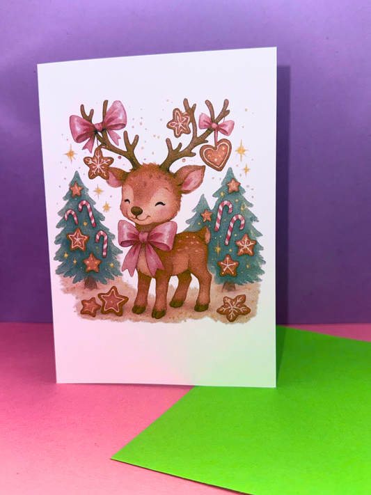 Cute reindeer Christmas Card