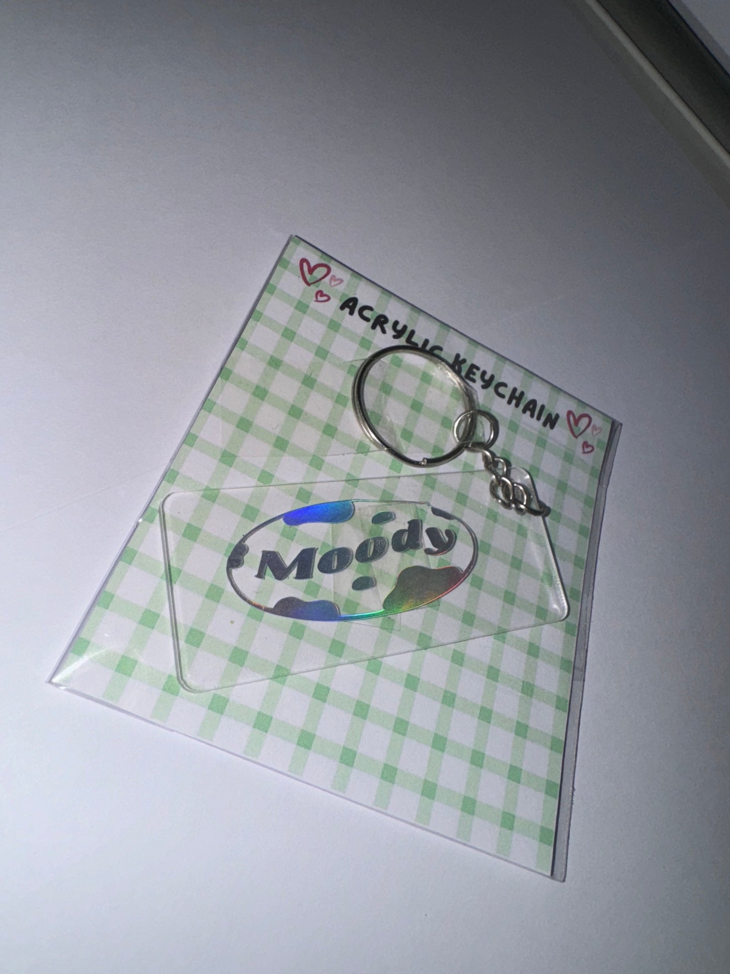 Moody logo style acrylic keychain