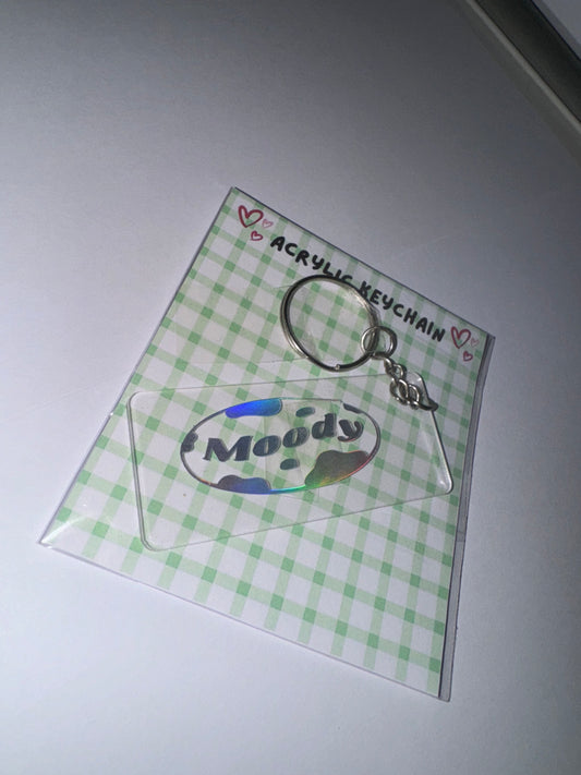 Moody logo style acrylic keychain