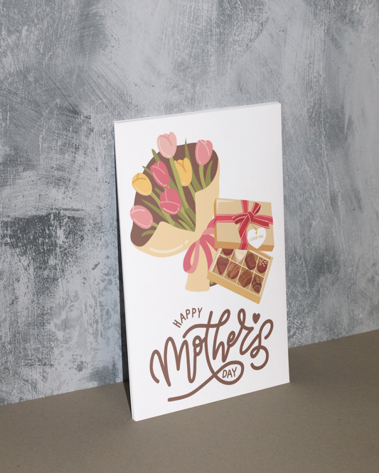 'Flowers and Chocolates' Mothers Day Card A6