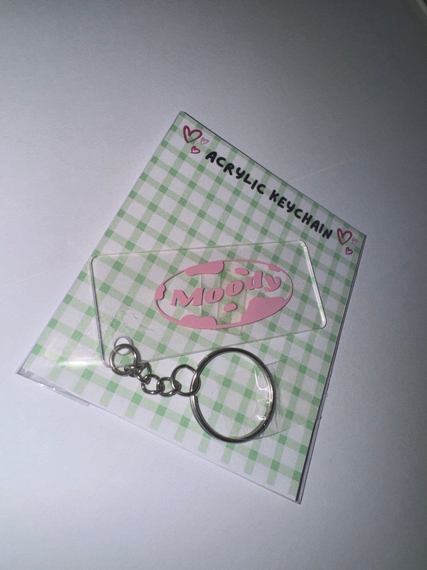 Moody logo style acrylic keychain