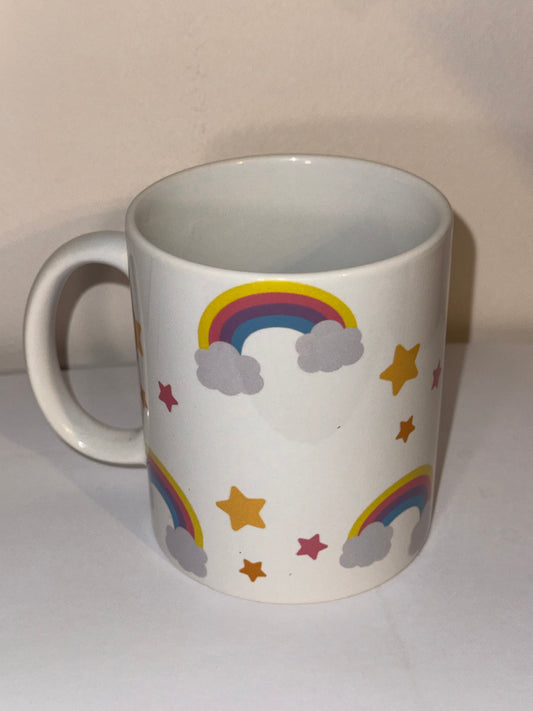Rainbow and stars 11oz mug (can be personalised)