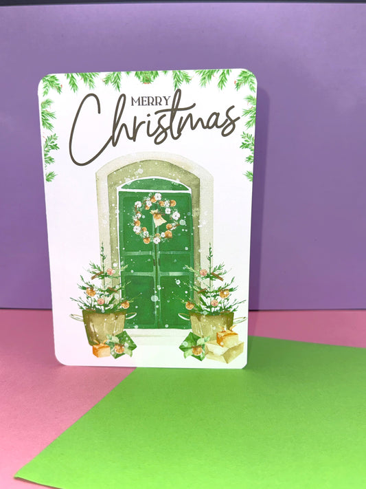 Classic Christmas Door Christmas Card
