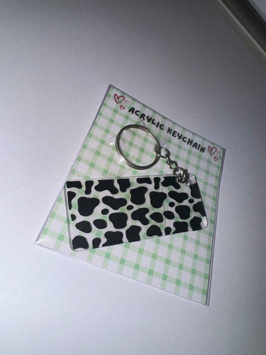 Cow Print Acrylic Keychain