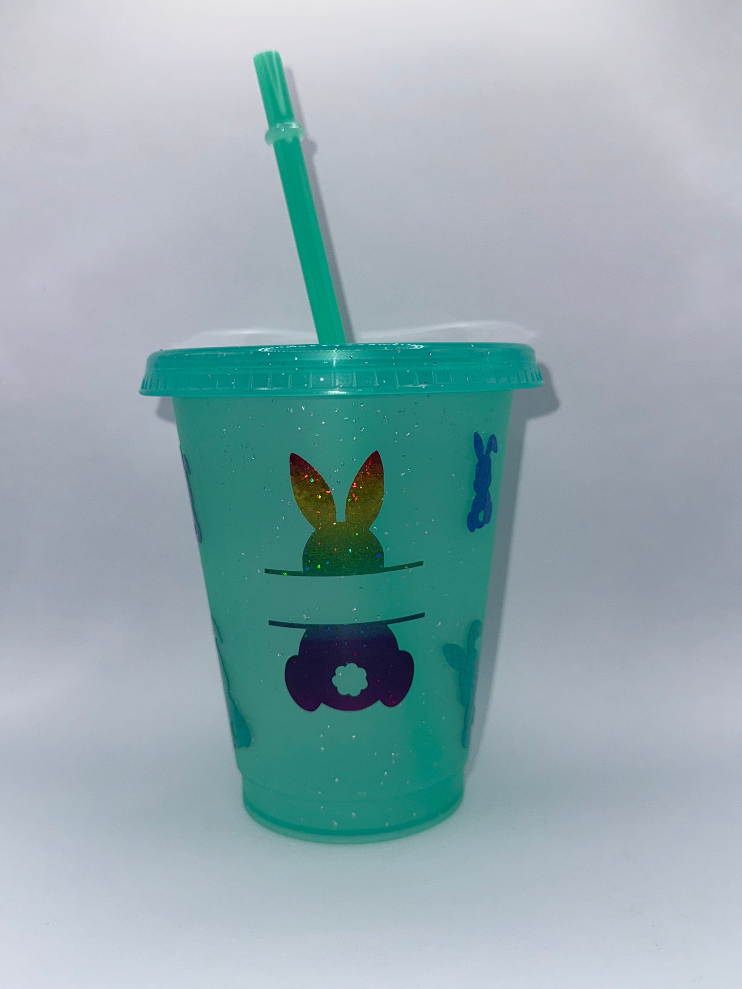 Personalised Easter bunny glitter cold cup
