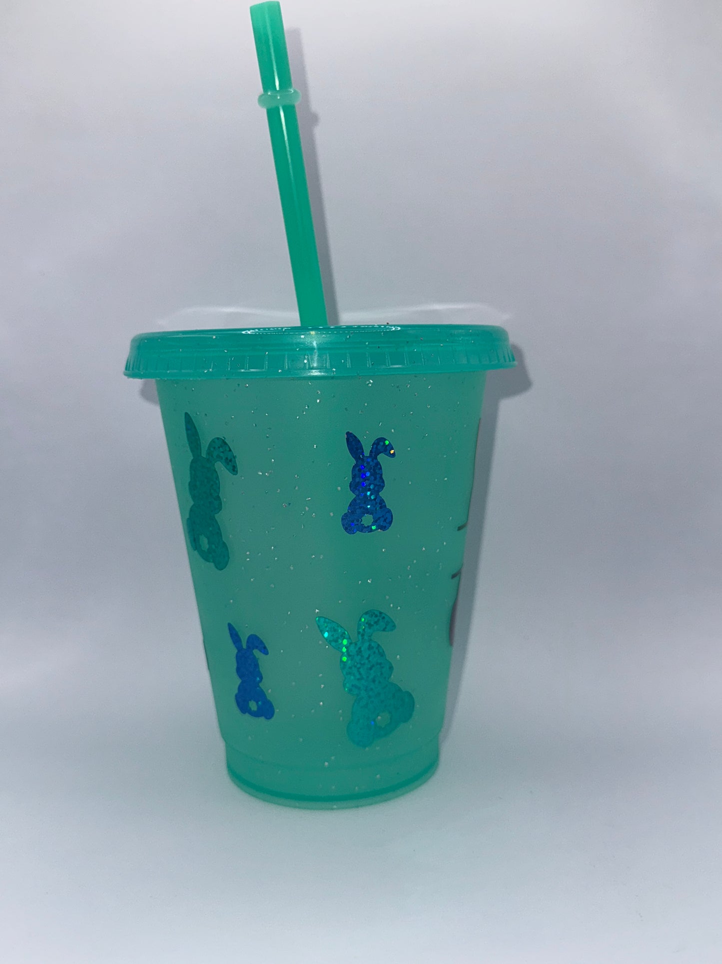 Personalised Easter bunny glitter cold cup