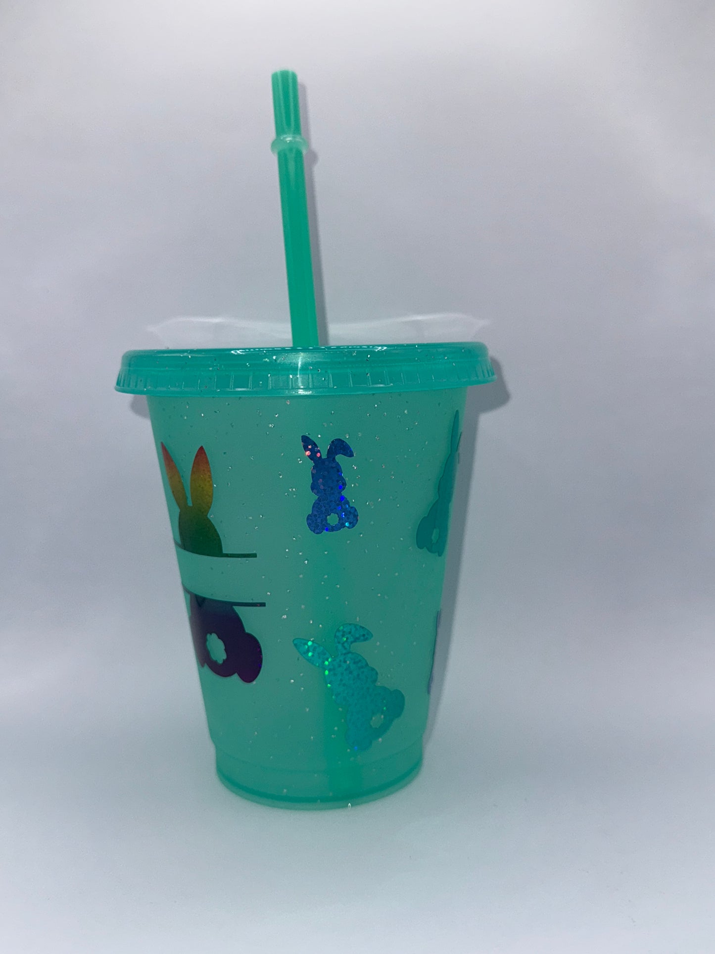 Personalised Easter bunny glitter cold cup