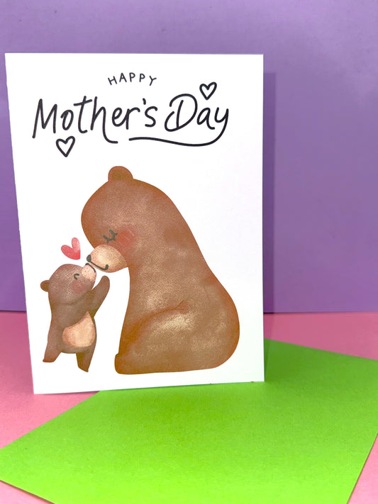 Mother Bear and Cub Mothers Day Card A6