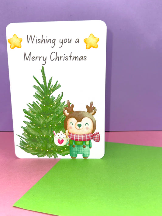 Cosy Reindeer Christmas Card