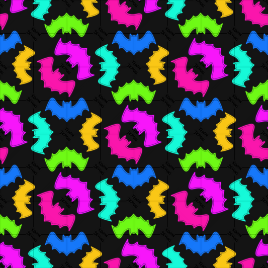Neon Bats Seamless Pattern (PATTERN ONLY)