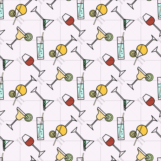 Alcoholic Drinks Seamless Pattern (PATTERN ONLY)
