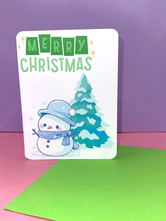 Whimsical Snowman Christmas Card